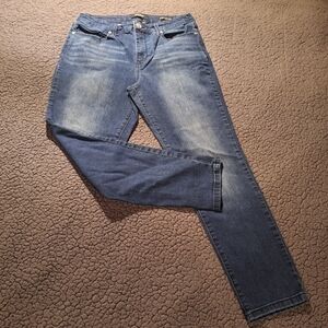Nine West Jeans Gramercy Skinny Ankle Jeans Size 12 Stretch Soft Unique Wash